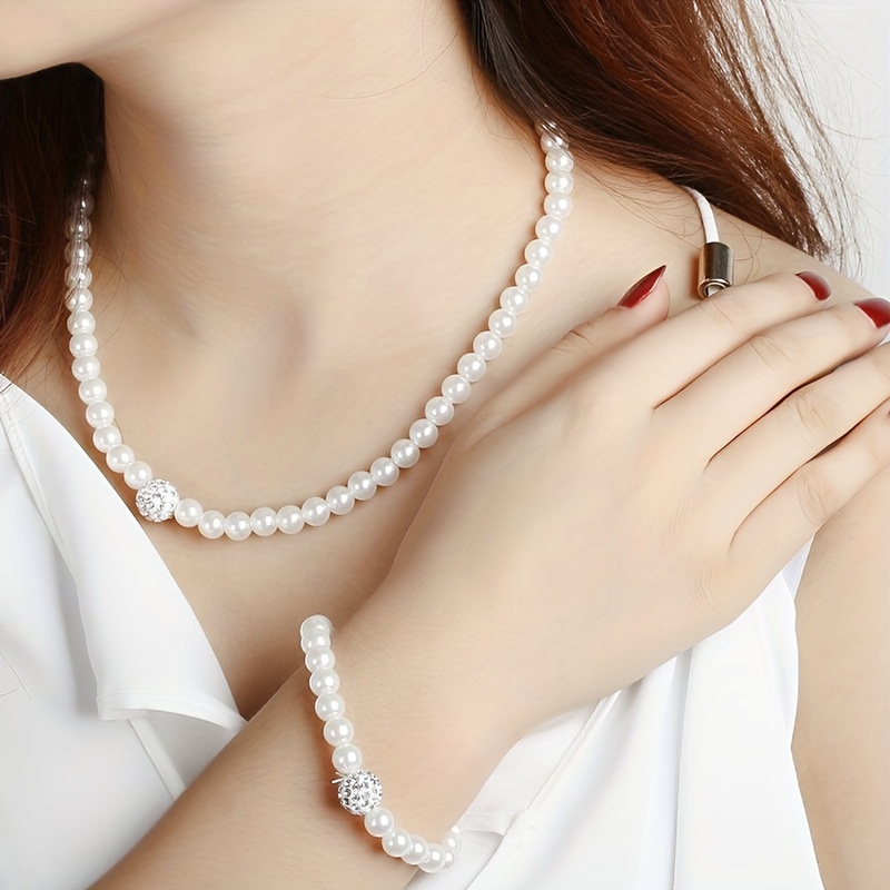 Kpop Style Jewelry Set Silver Plated Milky Stone for Daily Outfits Evening